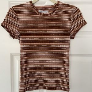 URBAN OUTFITTERS Brown Striped Tee WORN ONCE
